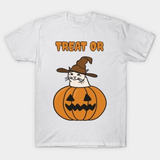 Crying Cat Meme In Jack O Lantern For Halloween T-Shirt